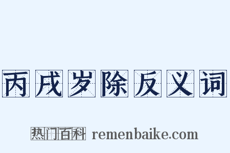 丙戌岁除反义词是什么意思的图片